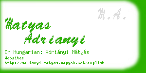 matyas adrianyi business card